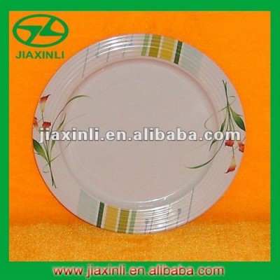 10.5'' Round Decorated Melamine Flat Plate For Dinner